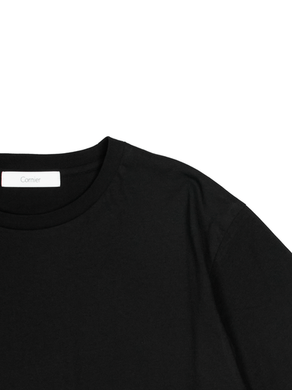 SUPIMA COTTON HIGH TWISTED JERSEY T-SHIRTS｜BLACK