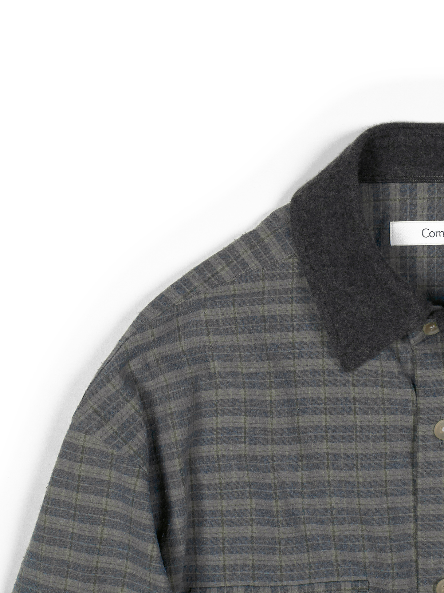 SILK/COTTON VINTAGE CHECK SHIRTS｜GRAY CHECK