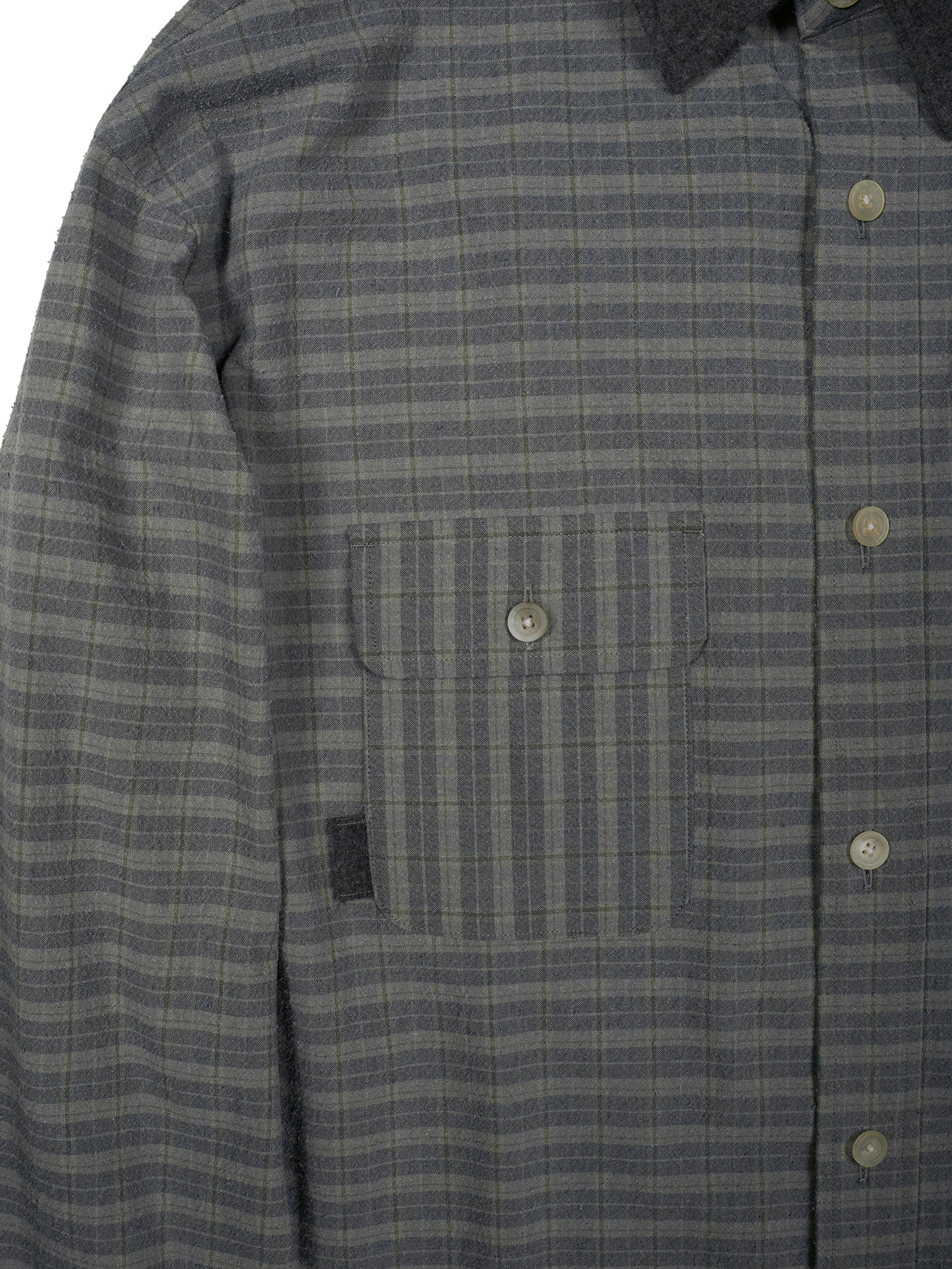SILK/COTTON VINTAGE CHECK SHIRTS｜GRAY CHECK