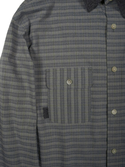 SILK/COTTON VINTAGE CHECK SHIRTS｜GRAY CHECK