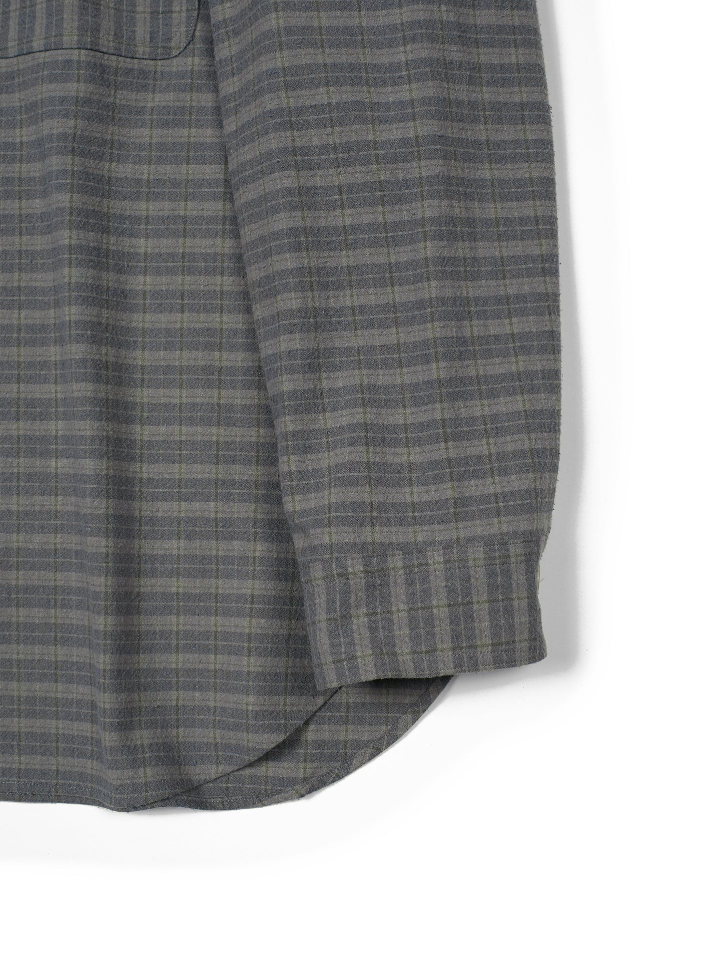 SILK/COTTON VINTAGE CHECK SHIRTS｜GRAY CHECK