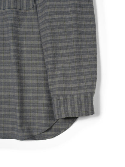SILK/COTTON VINTAGE CHECK SHIRTS｜GRAY CHECK