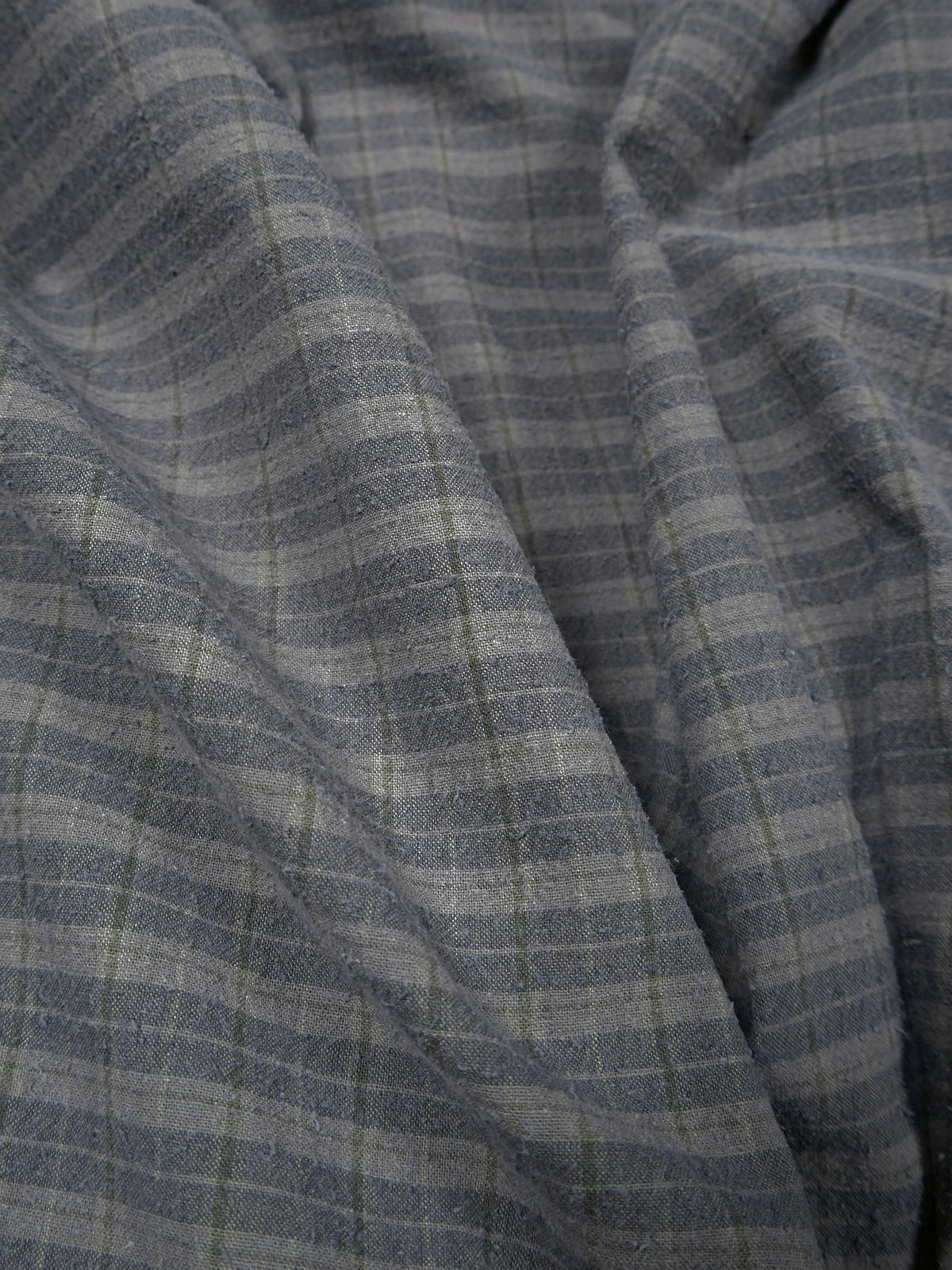 SILK/COTTON VINTAGE CHECK SHIRTS｜GRAY CHECK