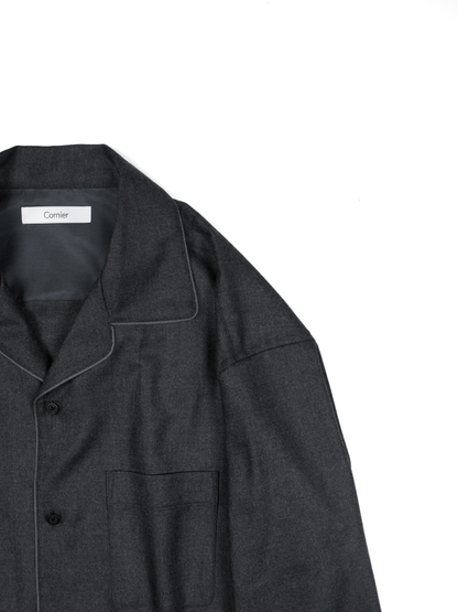 Super160's WORSTED WOOL VIYELLA SHIRTS｜TOP CHARCOAL