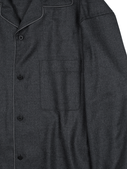 Super160's WORSTED WOOL VIYELLA SHIRTS｜TOP CHARCOAL