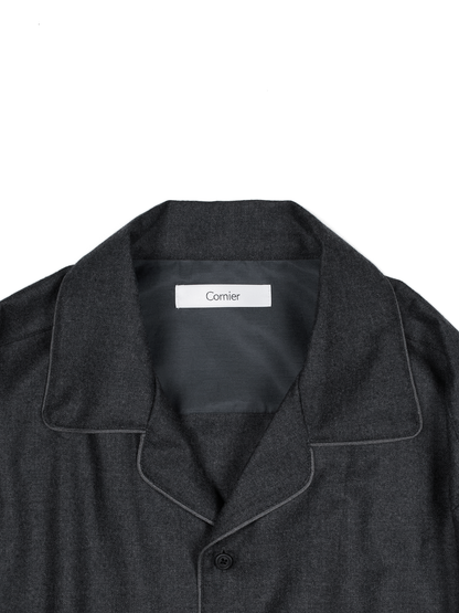 Super160's WORSTED WOOL VIYELLA SHIRTS｜TOP CHARCOAL