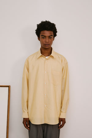 RAW SILK/GIZA STRIPE SHIRTS｜YELLOW