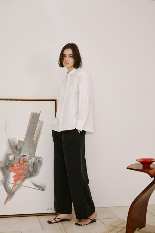 FINX COTTON NEEDLE PROCESSING FANCY SHIRTS｜WHITE