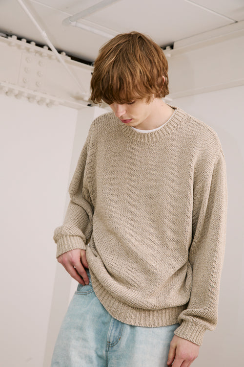 SILK HEAVY SWEATER｜SAND BEIGE