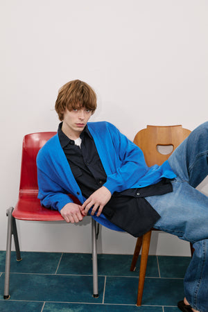 FINX COTTON GARMENT DYED DOUBLE POCKET SHIRTS｜NAVY