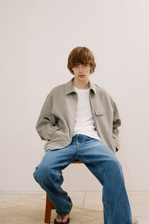 SILK/COTTON VINTAGE DENIM PANTS｜BLUE