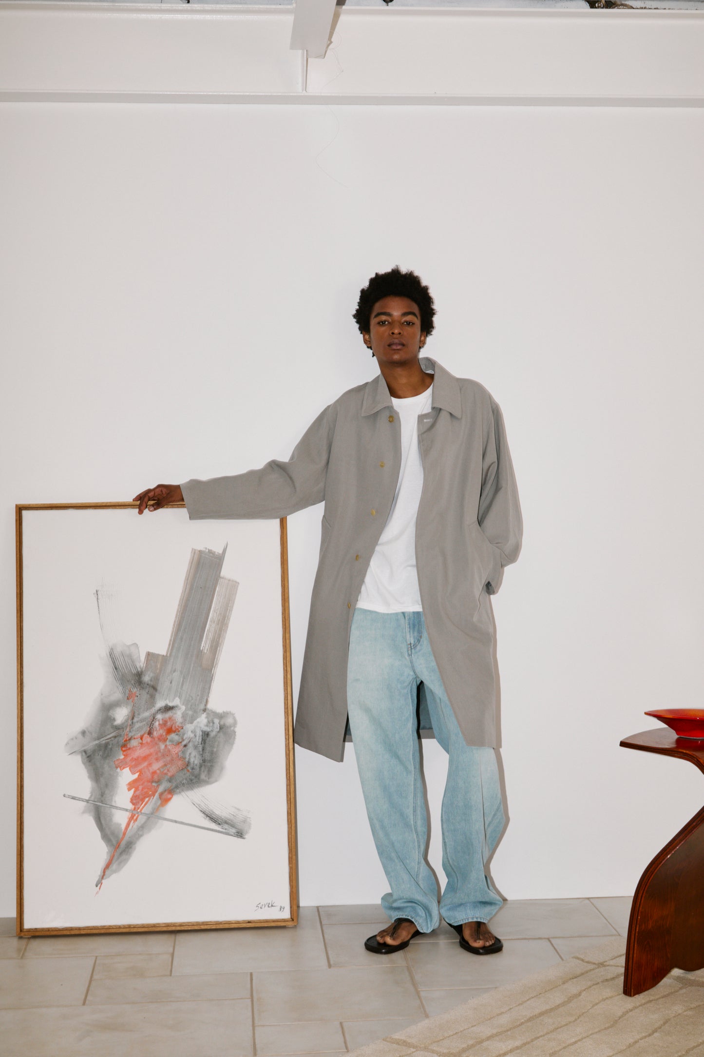 Model 184cm size L color ICE GRAY着用