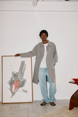 SILK/COTTON VINTAGE DENIM PANTS｜LIGHT BLUE