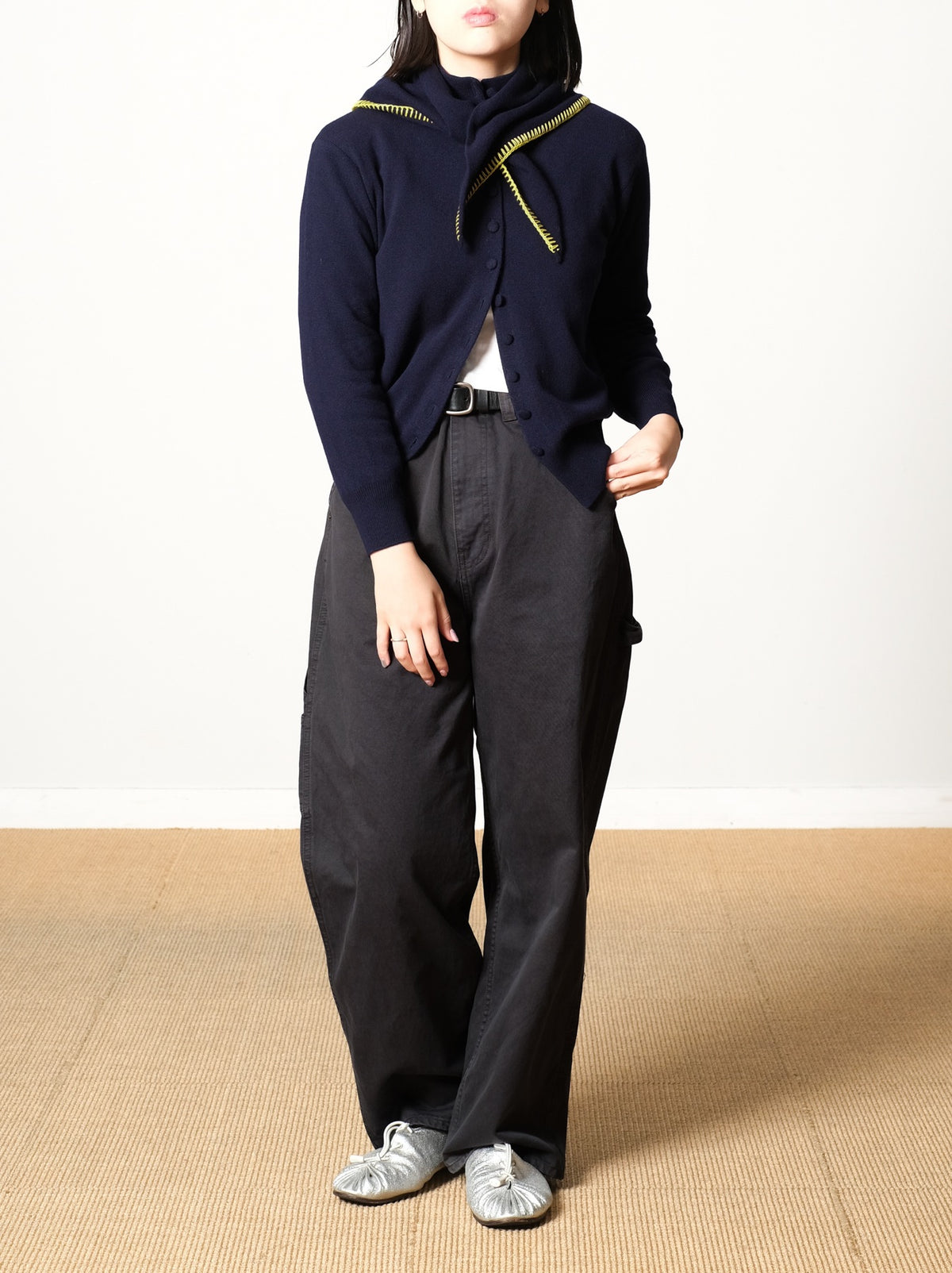 Model 159cm size S color NAVY着用