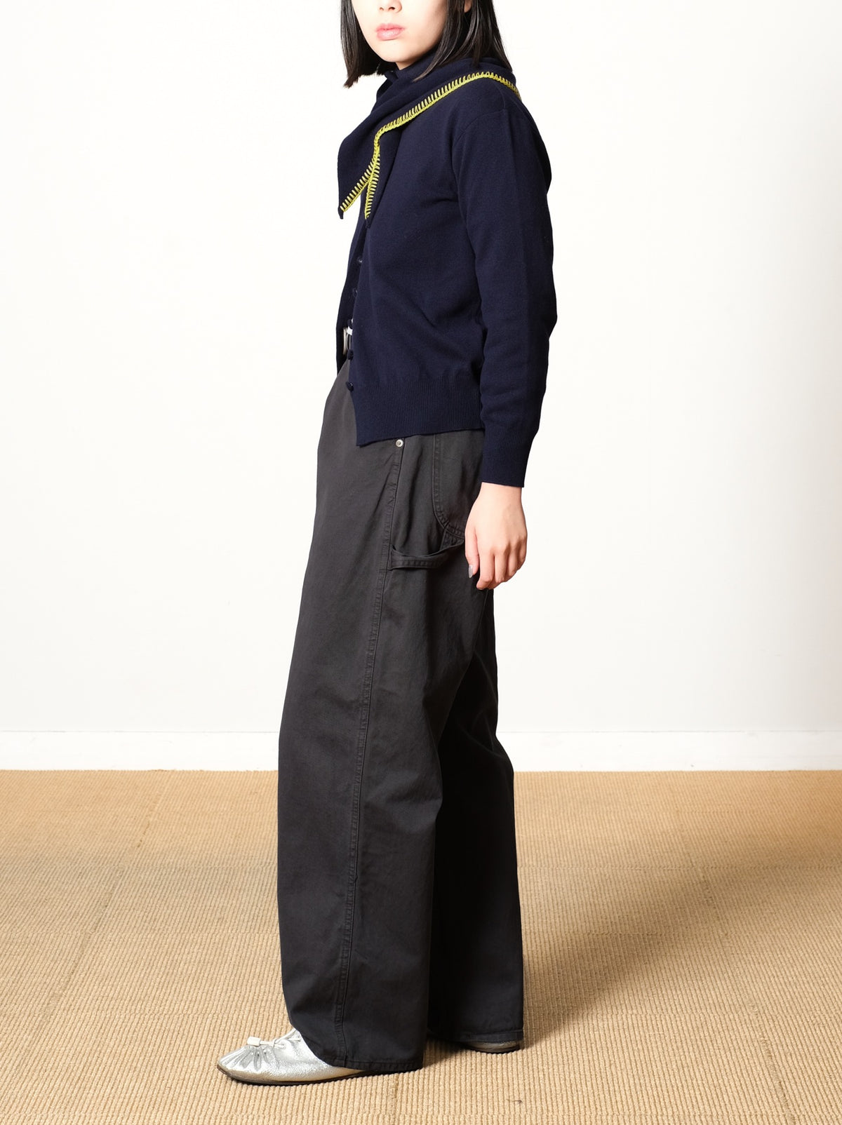 Model 159cm size S color NAVY着用