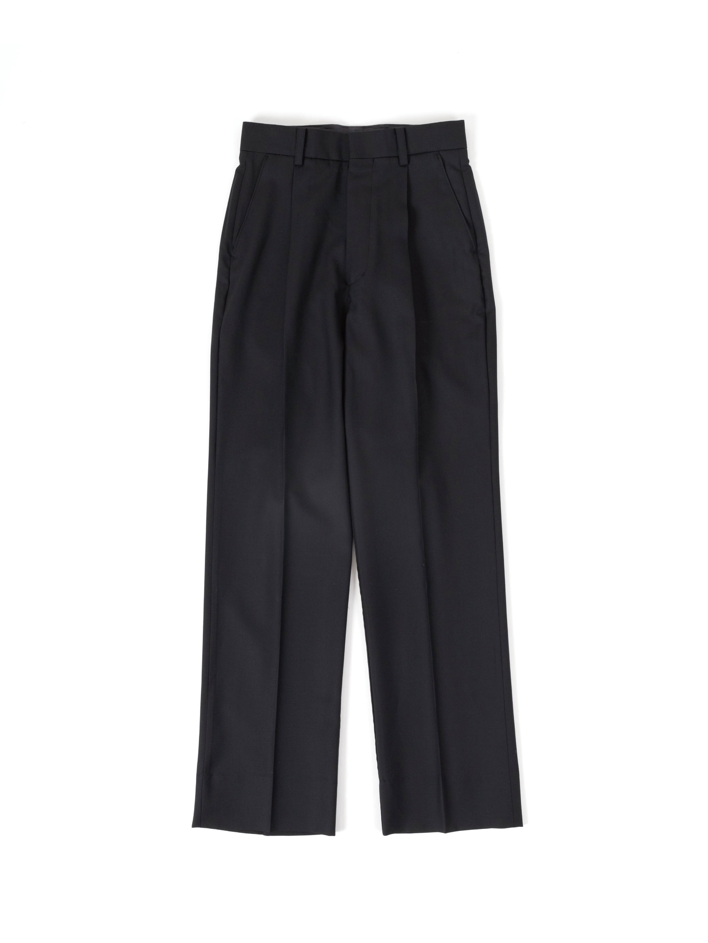 WORSTED WOOL PANTS for WOMEN｜MATTE BLACK