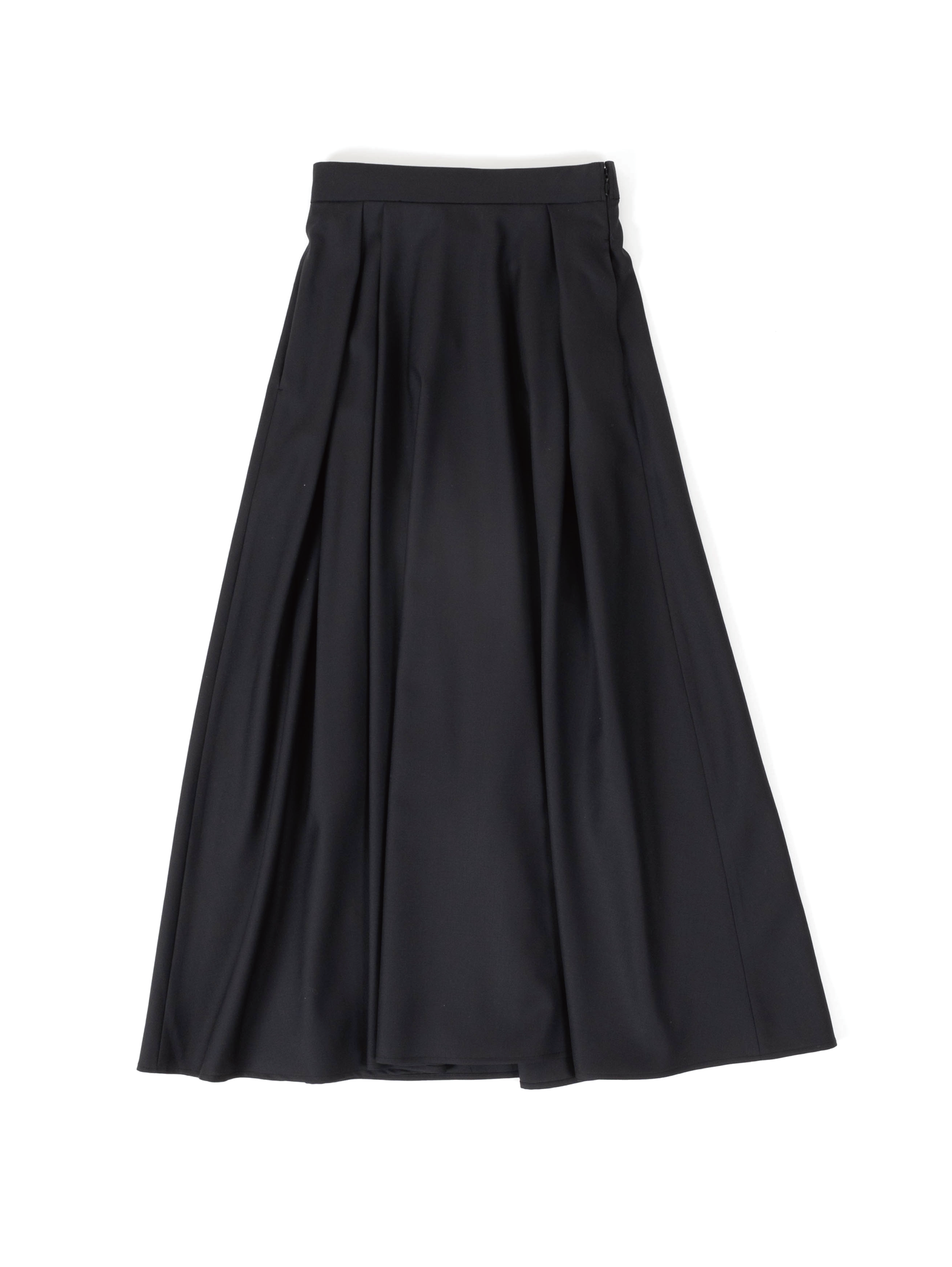 WORSTED WOOL SKIRTS｜BLACK NAVY