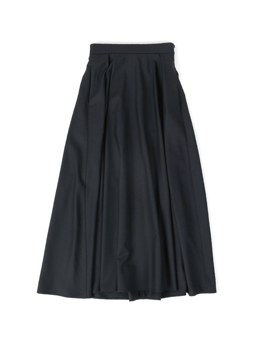WORSTED WOOL SKIRTS｜MATTE BLACK