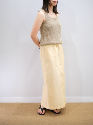 SILK/COTTON RIB KNIT PULLOVER｜HEATHER BROWN