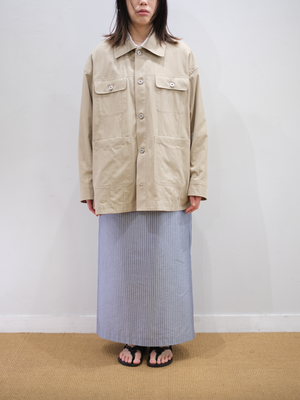 FINX COTTON VOILE LIGHT CHINO CHORE JACKET for WOMEN｜ASH BEIGE