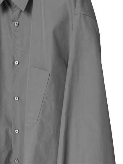 FINX COTTON REGULAR COLLAR SHIRTS｜GRAY