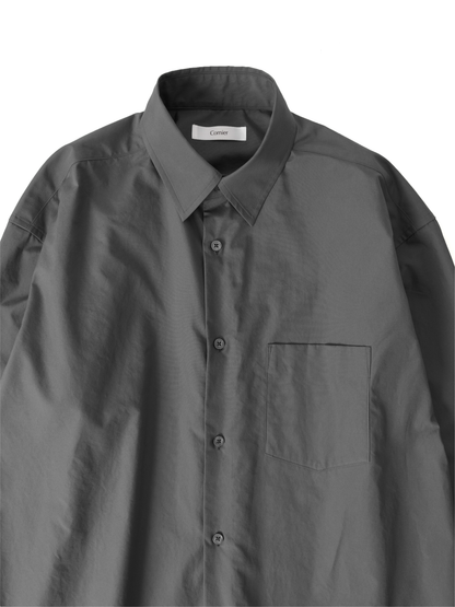 FINX COTTON REGULAR COLLAR SHIRTS｜GRAY