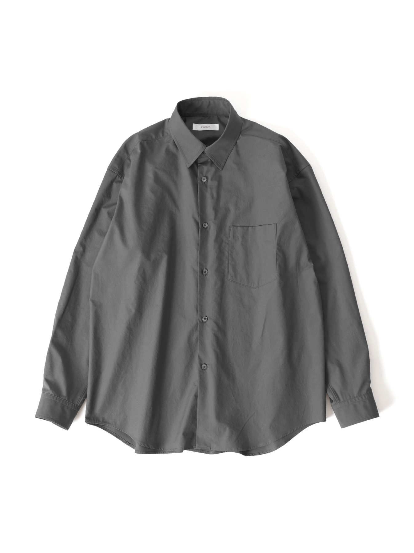 FINX COTTON REGULAR COLLAR SHIRTS｜GRAY Cornier