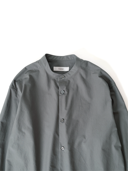 FINX COTTON BAND COLLAR SHIRTS for WOMEN｜GRAY