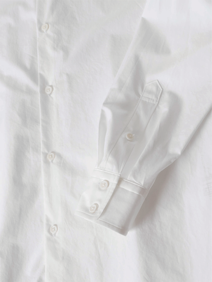 FINX COTTON BAND COLLAR SHIRTS for WOMEN｜WHITE