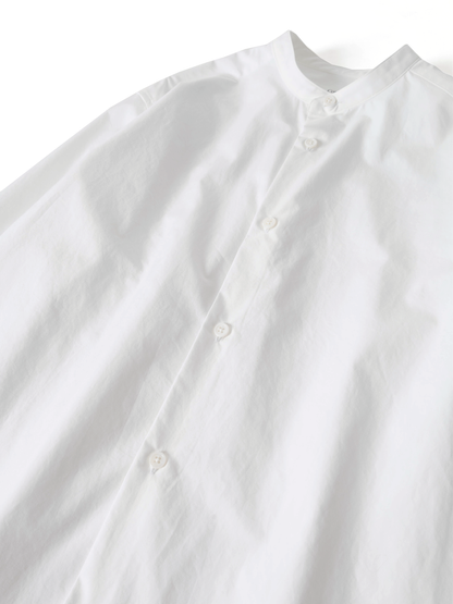 FINX COTTON BAND COLLAR SHIRTS for WOMEN｜WHITE