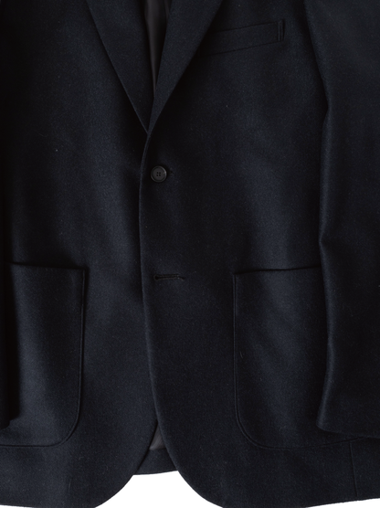 WOOL/CASHMERE COLLEGE FLANNEL TAILORED JACKET｜BLACK