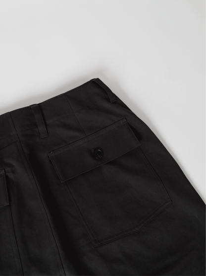 FINX COTTON GABARGINE WORK PANTS｜BLACK KHAKI