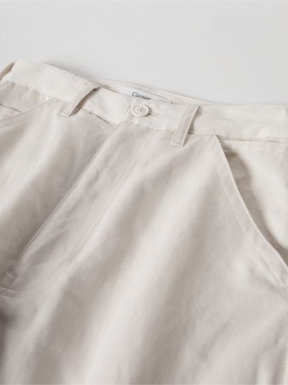 FINX COTTON/RAMIE PAINTER PANTS｜OATMEAL