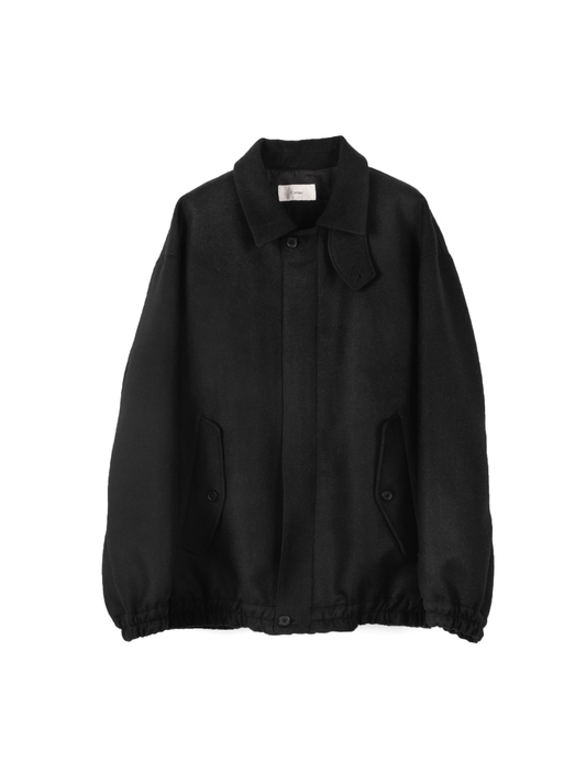 Super130’ s WOOL DOUBLE CLOTH BLOUSON｜TOP BLACK