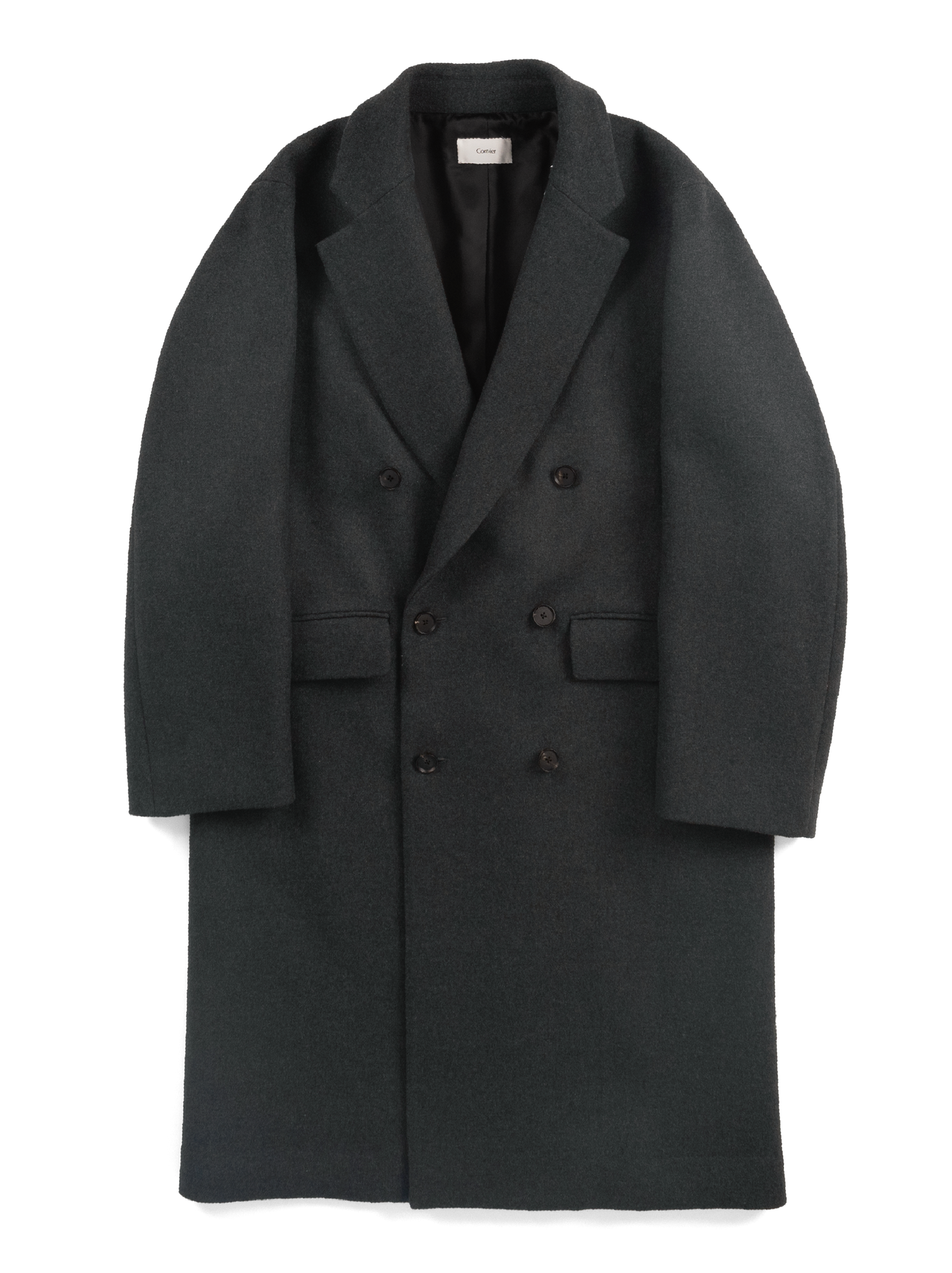 Super160’ s WOOL DOUBLE BREASTED LONG COAT｜TOP GRAY