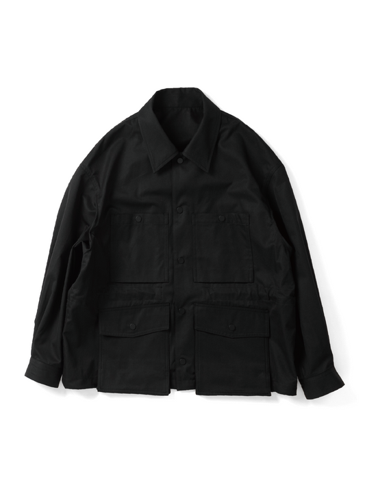 FINX COTTON GABARDINE UTILITY BLOUSON｜BLACK