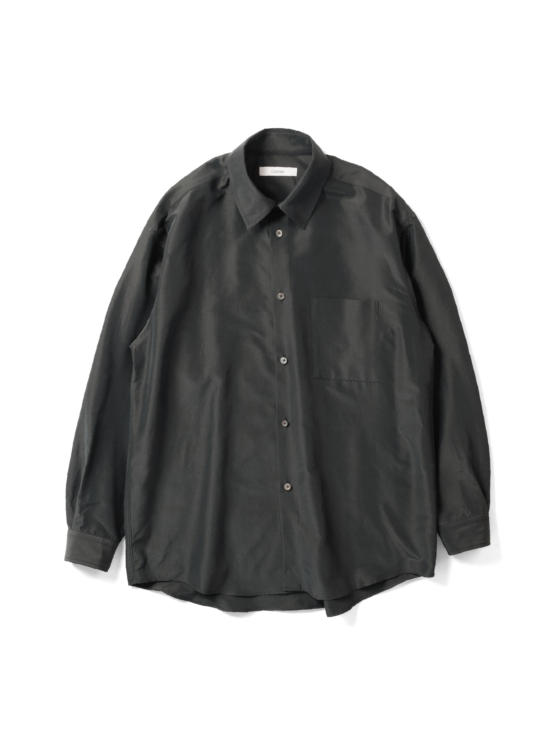 BRAZIL SILK/COTTON LONG SLEEVE SHIRTS|BLACK – Cornier BRAZIL SILK/COTTON LONG SLEEVE SHIRTS|BLACK – Cornier