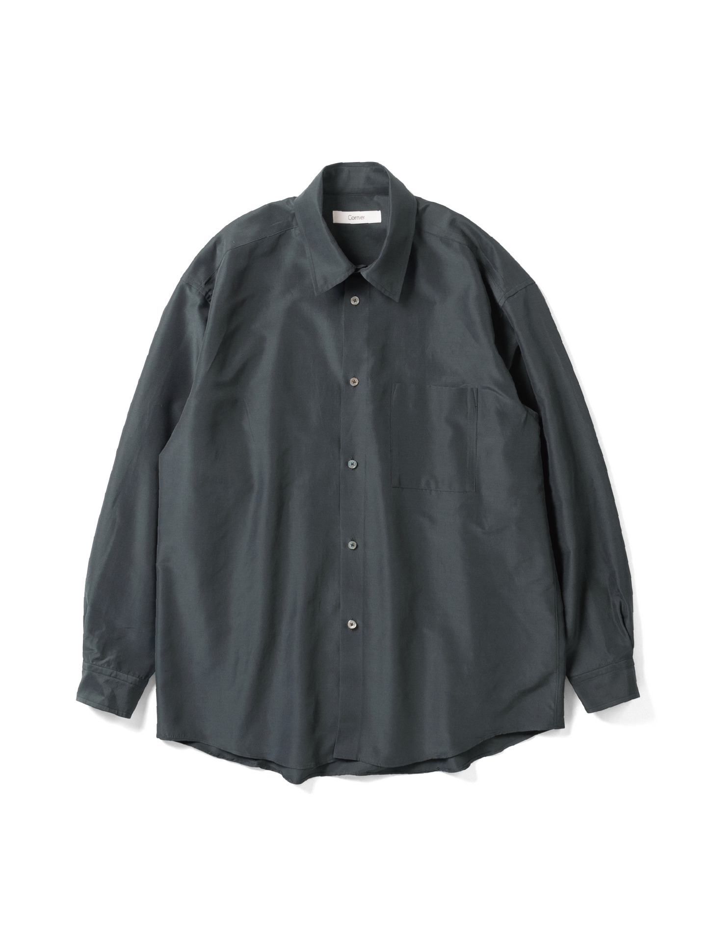 BRAZIL SILK/COTTON LONG SLEEVE SHIRTS｜BLUE GRAY