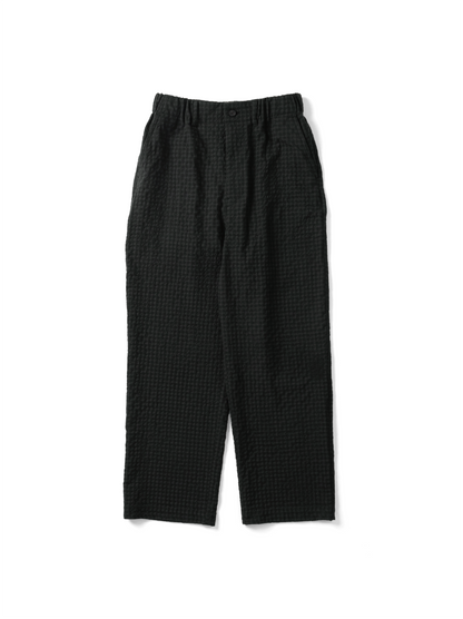 Super130's WOOL/COTTON SHRINK EASY PANTS｜BLACK CHECK