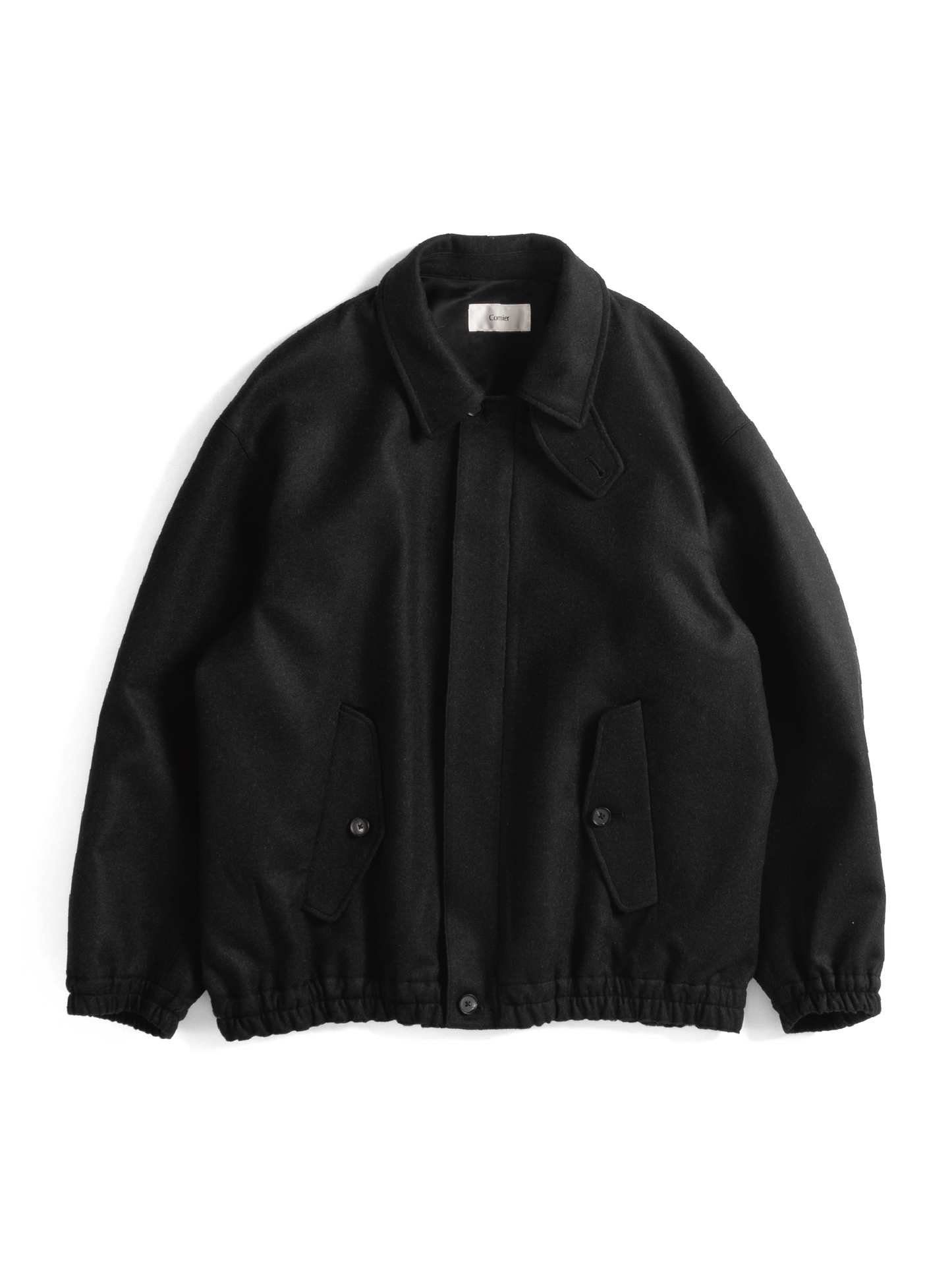 Super130’ s WOOL DOUBLE CLOTH BLOUSON｜TOP BLACK