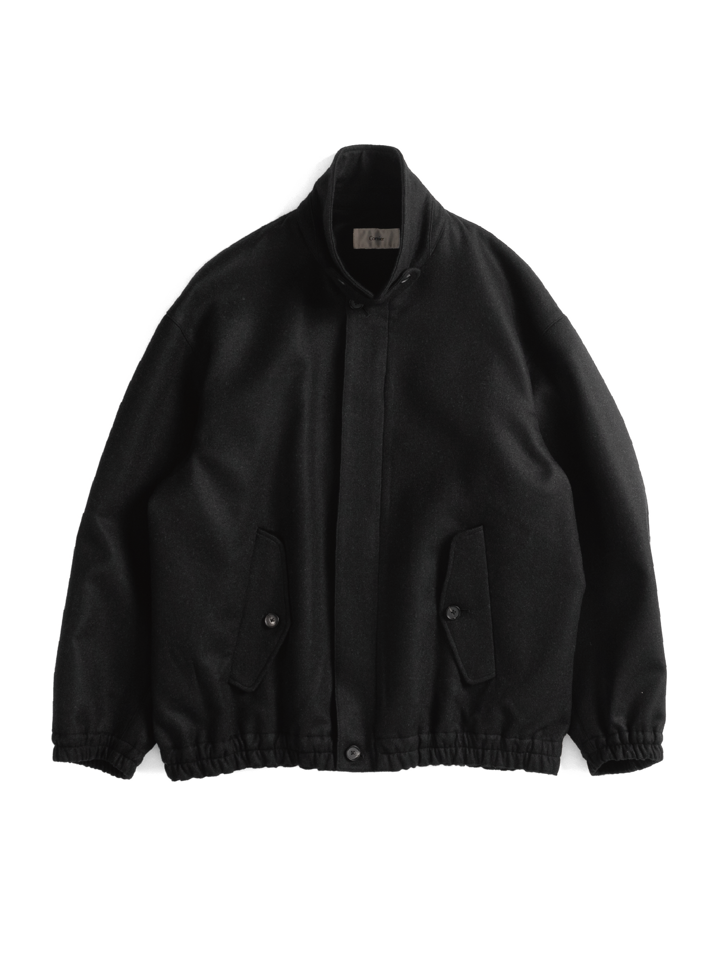 Super130's WOOL DOUBLE CLOTH BLOUSON｜TOP BLACK