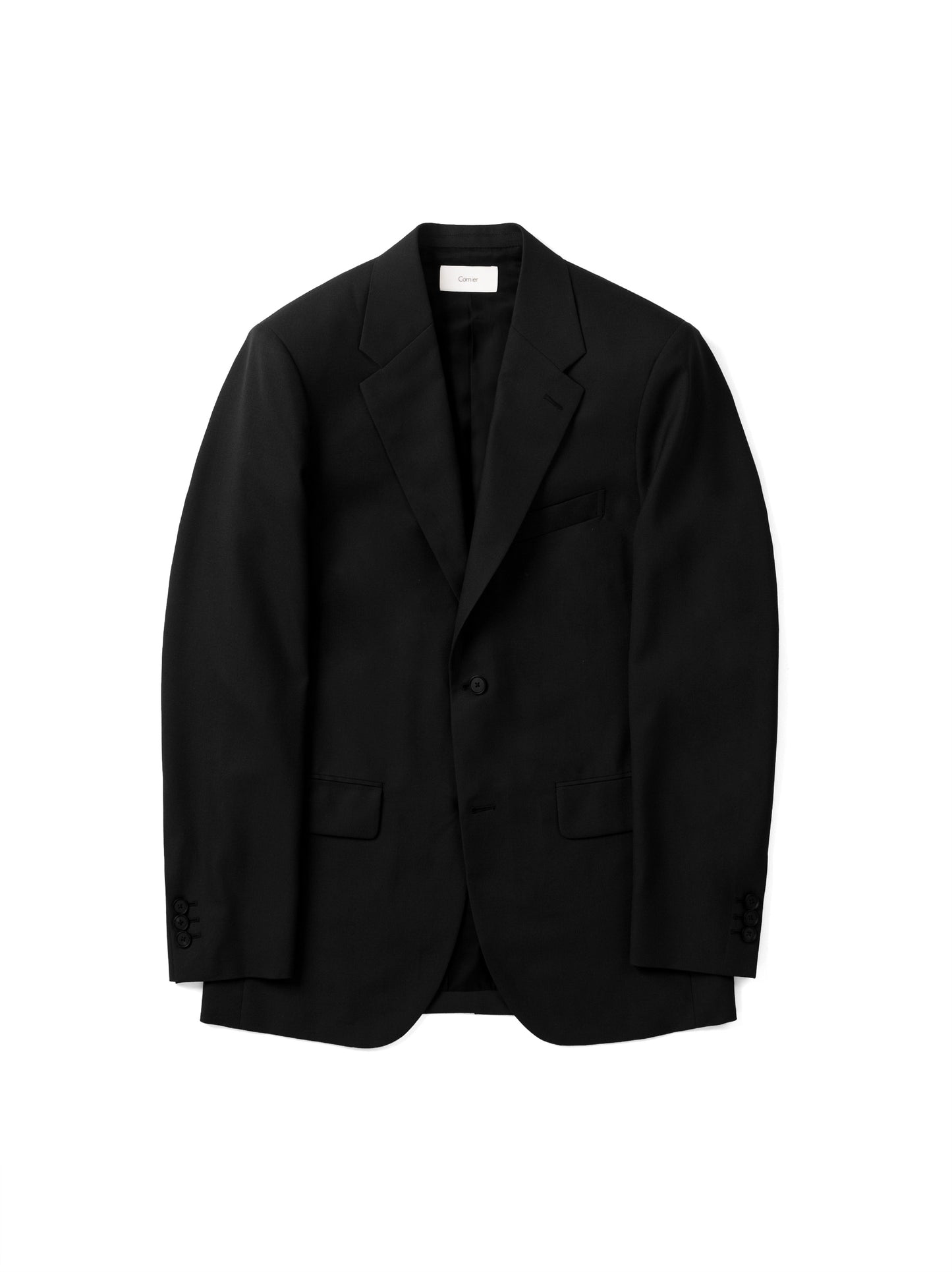 Super130's WORSTED WOOL TAILORED JACKET｜BLACK