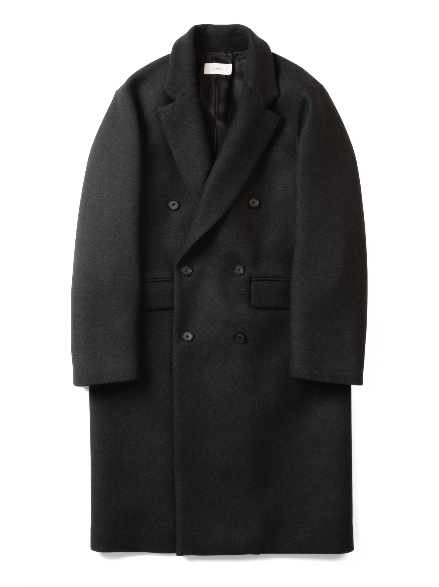 Super160's WOOL DOUBLE BREASTED LONG COAT｜TOP GRAY