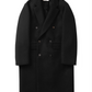 Super160's WOOL DOUBLE BREASTED LONG COAT｜TOP BLACK