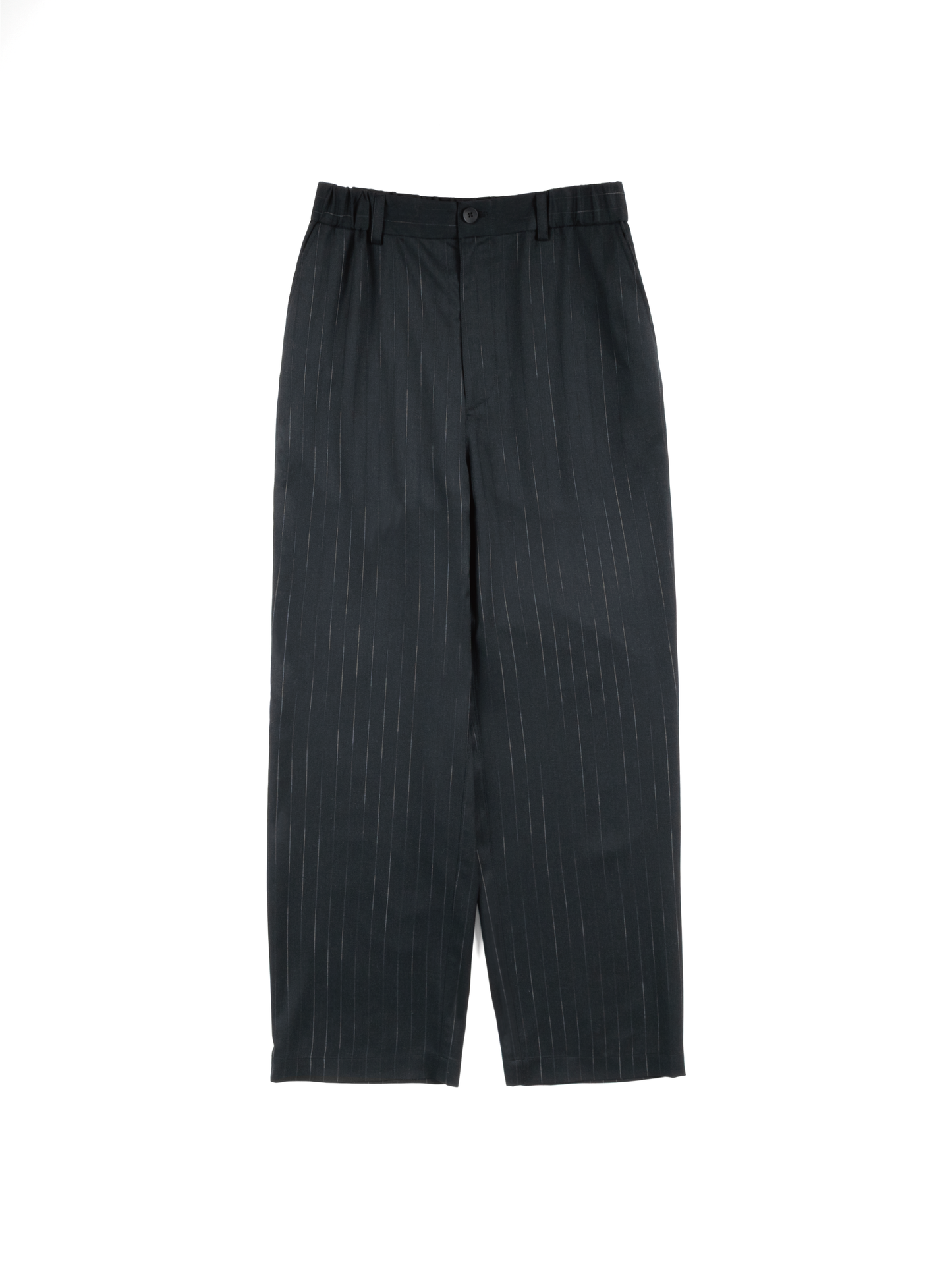 Super130's RESISTED YARN DYED WOOL GABARDINE EASY PANTS｜BLACK