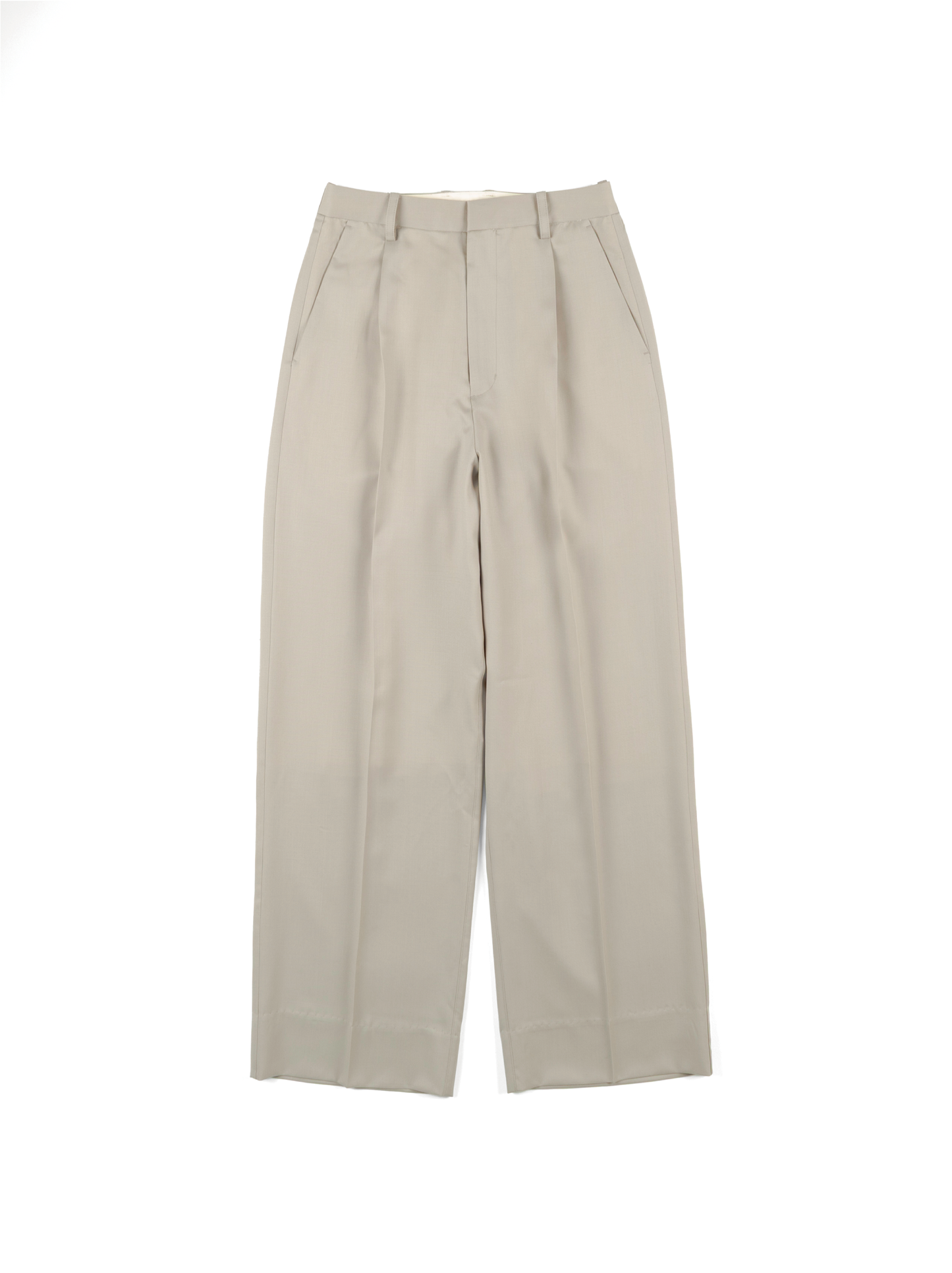 Super130's WORSTED WOOL LIGHT GABARDINE SLACKS for WOMEN｜DUSTY BEIGE