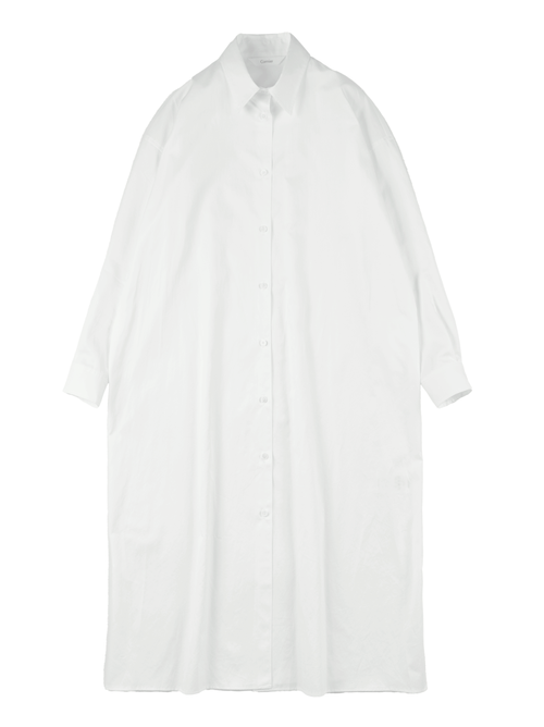 FINX COTTON TWILL SHIRTS DRESS｜WHITE