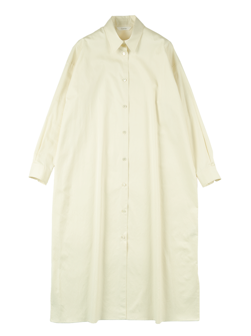 FINX COTTON TWILL SHIRTS DRESS｜LIGHT YELLOW
