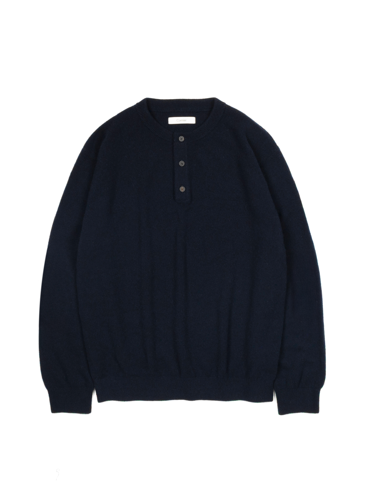 ALASHAN CASHMERE HENLEY NECK SWEATER｜NAVY