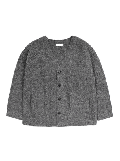 ALPACA/WOOL V-NECK CARDIGAN｜CHARCOAL